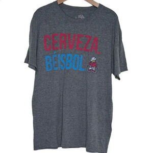 108 Stitches‎ XL gray CERVEZA BEISOL  graphic T-shirt MILB